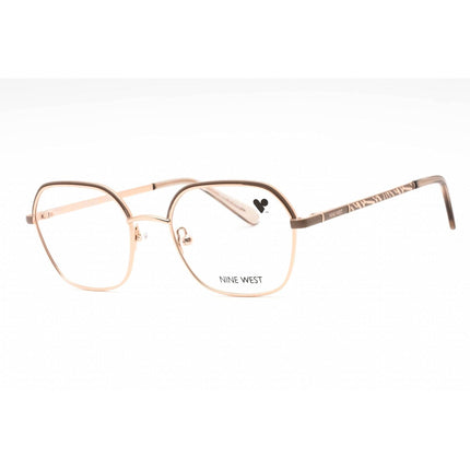 Nine West Women's Eyeglasses - Mushroom/Rose Gold Geometric Metal Frame | NW1103 275 ,