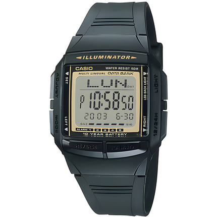Casio Unisex Watch - Quartz Dual Time Digital Grey Dial Black Resin Strap | DB36-9A ,