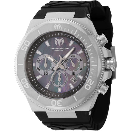 Technomarine Men's Watch - Manta Ocean Chronograph Black Silicone Strap | TM-222075 ,