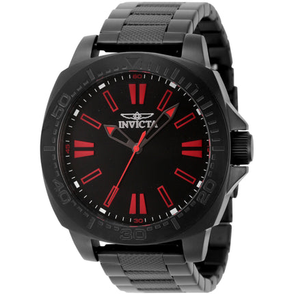 Invicta Men's Watch - Speedway Red Hour Markers Quartz Black Dial Bracelet | 46315 ,