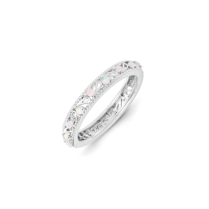 Sterling Silver Stackable Expressions Created Opal Ring | QSK1236 ,