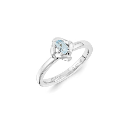 Sterling Silver Stackable Expressions Aquamarine Ring | QSK1287 ,
