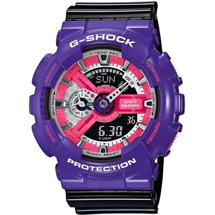 Casio Men's Watch - G-Shock World Time Black Resin Strap Analog-Digital | GA110NC-6A ,