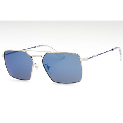 Police Men's Sunglasses - Shiny Silver Metal Aviator Full Rim Frame | SPLL07 579B ,