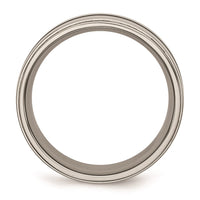 Titanium Enameled Ridged Edge 8mm Polished Band | TB231 ,