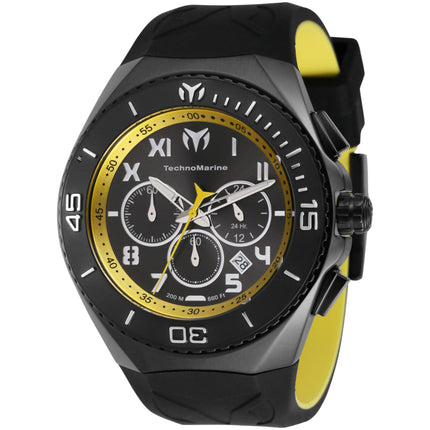 Technomarine Men's Watch - Manta Ocean Chronograph Black, Yellow Strap | TM-221045 ,