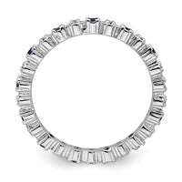 Sterling Silver Stackable Expressions Cr. Sapphire & Diamond Ring | QSK540 ,