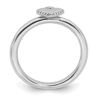 Sterling Silver Stackable Expressions Rhodium Heart Padlock Ring | QSK1960 ,