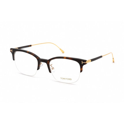 Tom Ford Unisex Eyeglasses - Shiny Dark Havana Plastic Half Rim Frame | FT5645-D 052 ,