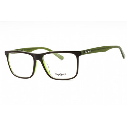 Pepe Jeans Men's Eyeglasses - Brown Plastic Rectangular Full Rim Frame | PJ3376 C3 ,