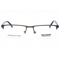 Skechers Men's Eyeglasses - Matte Gunmetal Rectangular Half Rim Frame | SE3195 009 ,