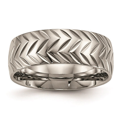 Titanium Polished Diamond Cut Ring | TB455 ,