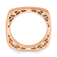 Sterling Silver Stackable Expressions Polished Pink-plated Square Ring | QSK779 ,