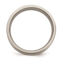 Titanium Flat 8mm Sterling Silver Inlay Brushed Band | TB368 ,
