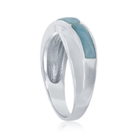 Women's Ring - Sterling Silver Larimar Band, Size 9 | W-2073-9 ,