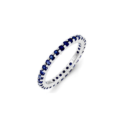 Sterling Silver Stackable Expressions Created Sapphire Ring | QSK1171 ,