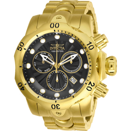 Invicta Men's Dive Watch - Venom Chronograph Black Dial Yellow Gold Bracelet | 25904 ,