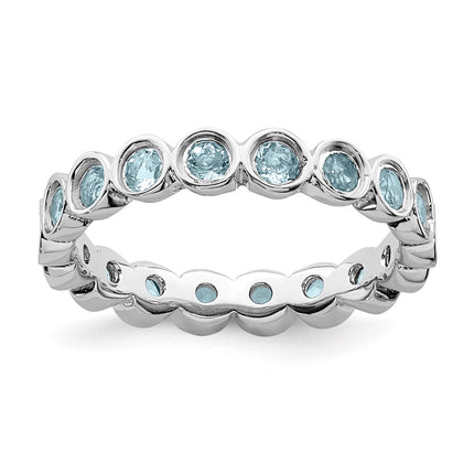Sterling Silver Stackable Expressions Aquamarine Ring | QSK388 ,