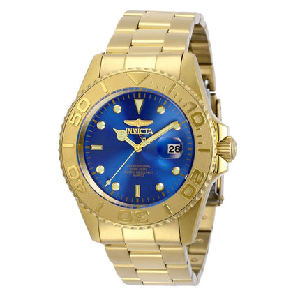 Invicta Men's Quartz Watch - Pro Diver Blue Dial Yellow Gold Bracelet | 29947 ,