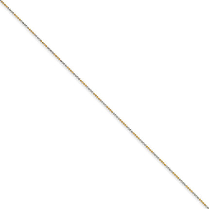 White & Yellow Rhodium over Brass 1.50mm 2 color plated Ball Chain | SRN206 ,