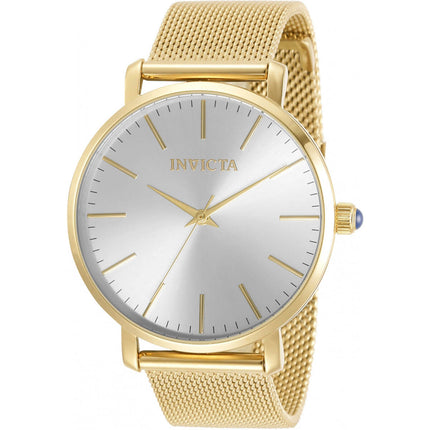 Invicta Women's Quartz Watch - Angel Silver Dial Yellow Gold Mesh Bracelet | 31070 ,