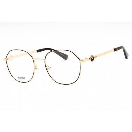 Moschino Women's Eyeglasses - Gold Black Metal Round Full Rim Frame | MOS586 0RHL 00 ,