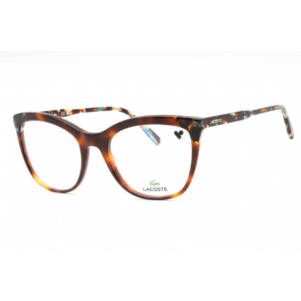 Lacoste Women's Eyeglasses - Havana Plastic Cat Eye Shape Full Rim Frame | L2884 214 ,