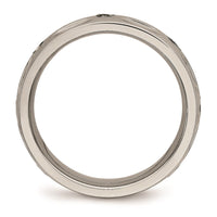 Titanium Polished Grooved CZ Ring | TB447 ,