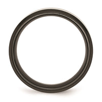 Titanium Beveled Edge Black IP-plated 8mm Brushed Center Band | TB230 ,