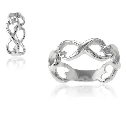 Sterling Silver Open Infinity Ring - W-9646 ,