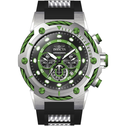 Invicta Men's Watch - Bolt Quartz Chronograph Black and Green Dial Strap | 46365 ,