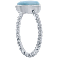 Women's Ring - Oval Larimar Rope Design Band, Size 9 | W-2780-9 ,