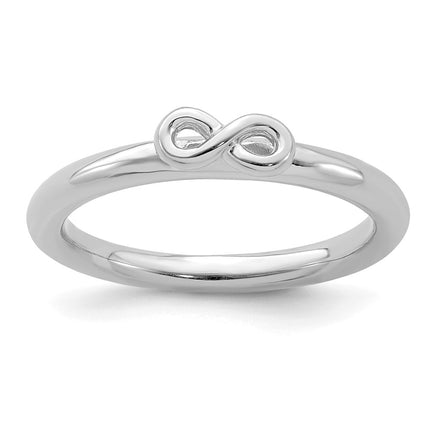 Sterling Silver Stackable Expressions Rhodium Infinity Symbol Ring | QSK1975 ,