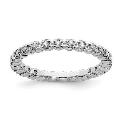 Sterling Silver Stackable Expressions White Topaz Ring | QSK353 ,