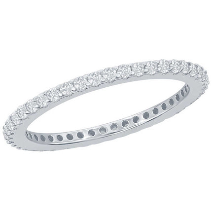 Classic Women's CZ Eternity 1.5mm Band Ring - W-2781 ,