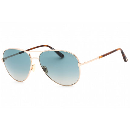 Tom Ford Unisex Sunglasses - Shiny Rose Gold Frame Gradient Green Lens | FT0823 28P ,