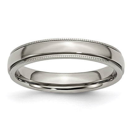 Titanium Grooved and Beaded Edge 4mm Polished Band | TB131 ,