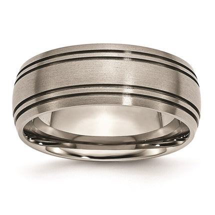 Titanium Grooved 8mm Satin Band | TB121 ,