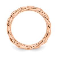 Sterling Silver Stackable Expressions Pink-plated Twist Ring | QSK2005 ,