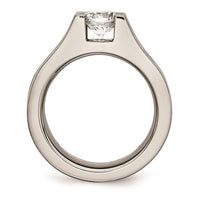 Titanium & Sterling Silver CZ Ring | TB376 ,