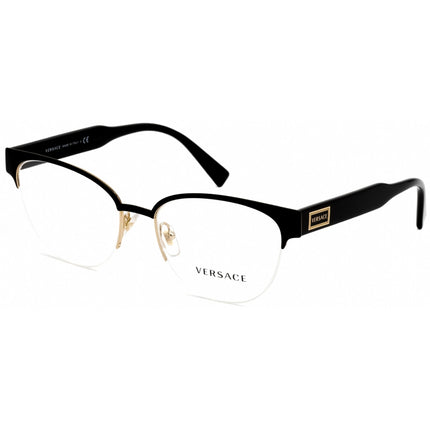 Versace Women's Eyeglasses - Black/Gold Metal Cat Eye Half Rim Frame | VE1265 1433 ,