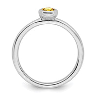 Sterling Silver Stackable Expressions Oval Citrine Ring | QSK444 ,