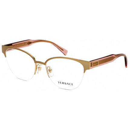 Versace Women's Eyeglasses - Gold Metal Cat Eye Half Rim Frame | VE1265 1463 ,