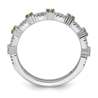 Sterling Silver Stackable Expressions Peridot & Diamond Ring | QSK2155 ,