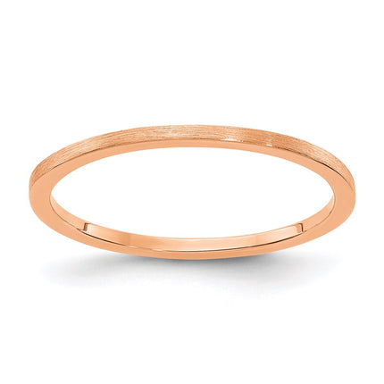14K Rose Gold 1.2mm Flat Satin Stackable Band | STK23-120R ,