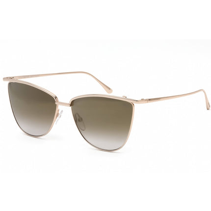Tom Ford Unisex Sunglasses - Shiny Rose Gold Frame Mirrored Brown Lens | FT0684 28G ,