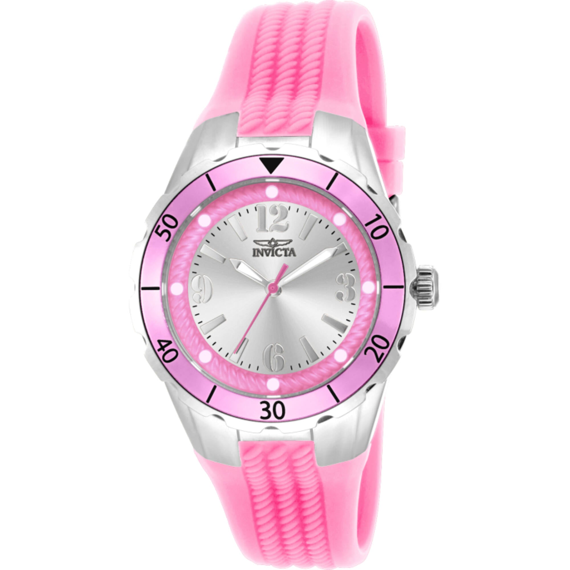 Invicta Silver Bracelet Watch with Pink Dial and Crystal Bezel Invicta 47mm GRAND PRO DIVER Miyota Automatic Pink Dial  main image 3