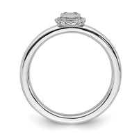 Sterling Silver Stackable Expressions Cat Diamond Ring | QSK2171 ,