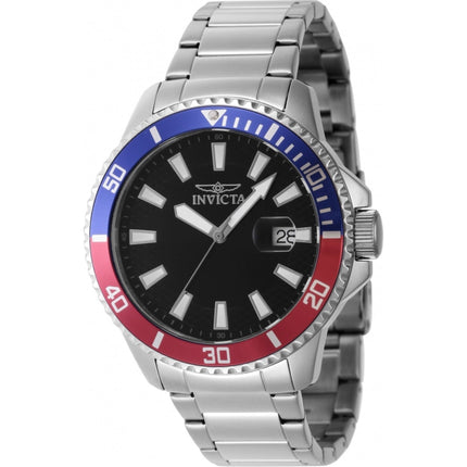 Invicta Men's Watch - Pro Diver Date Blue/Red/Silver Tone Bezel Bracelet | 46136 ,