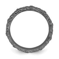 Sterling Silver Stackable Expressions Black-plated Ring | QSK301 ,
